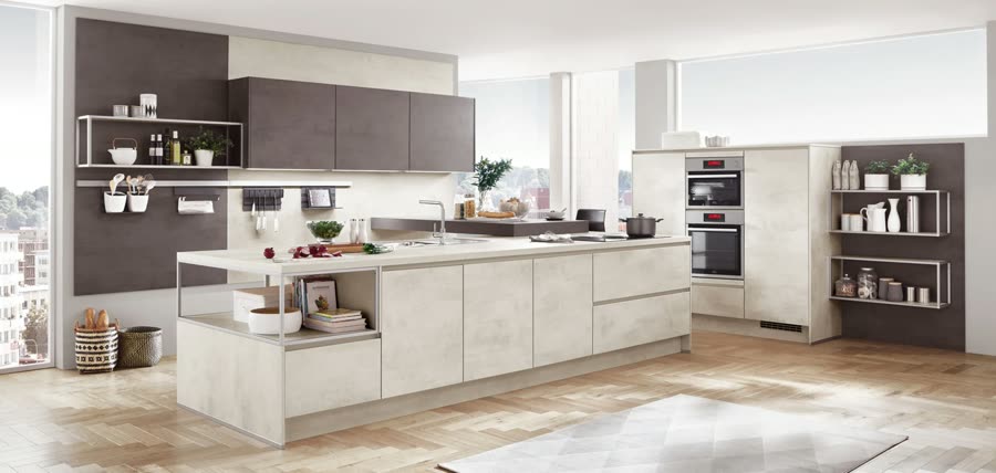 RIVA 891 handleless LINE N kitchen with island
